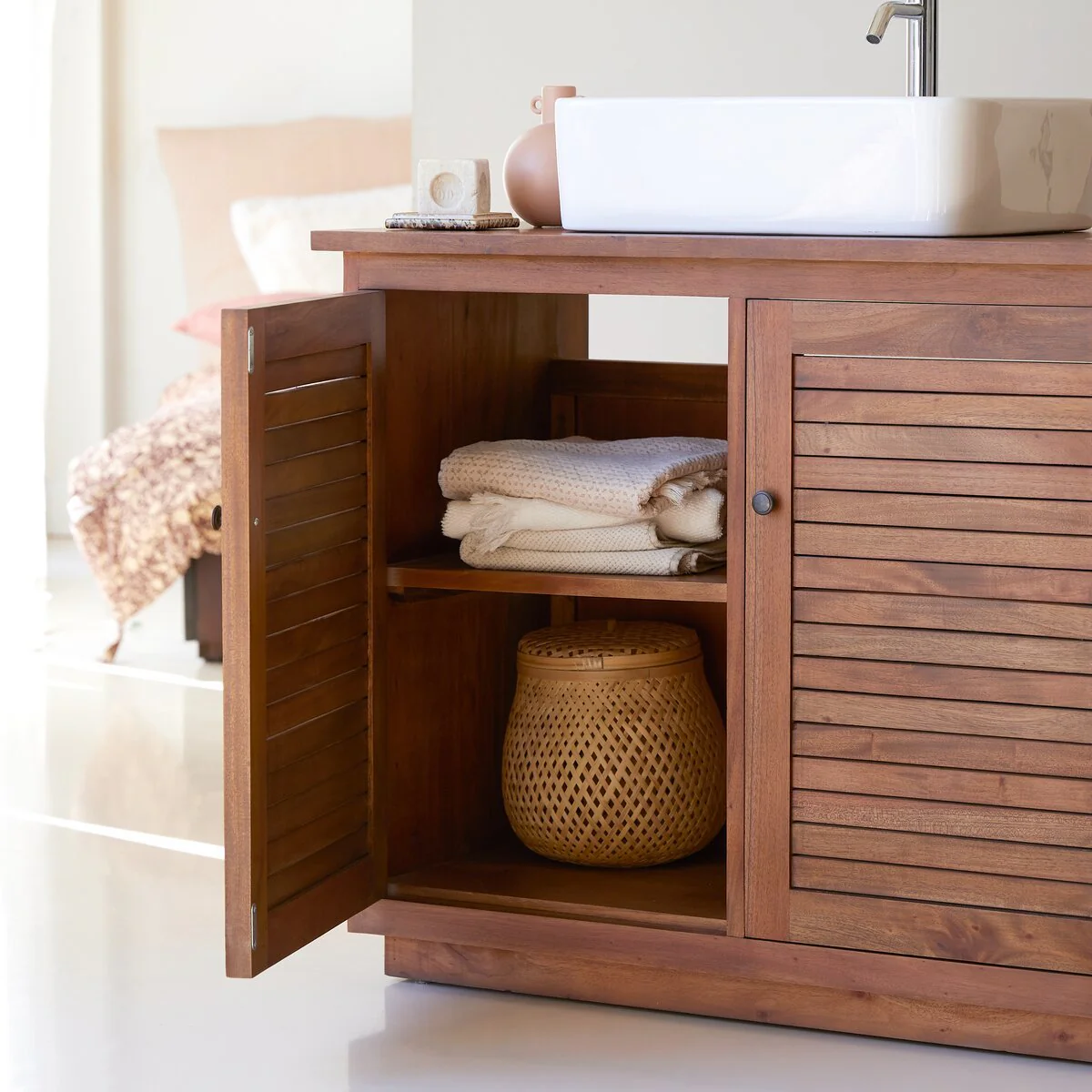 wooden vanity unit